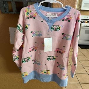 TBBC comfy crewneck in the sweetest golf cart print